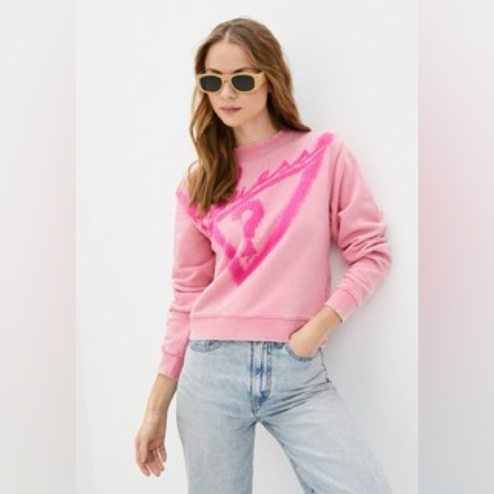 Guess Vibrant Pink Crew Neck Sweater